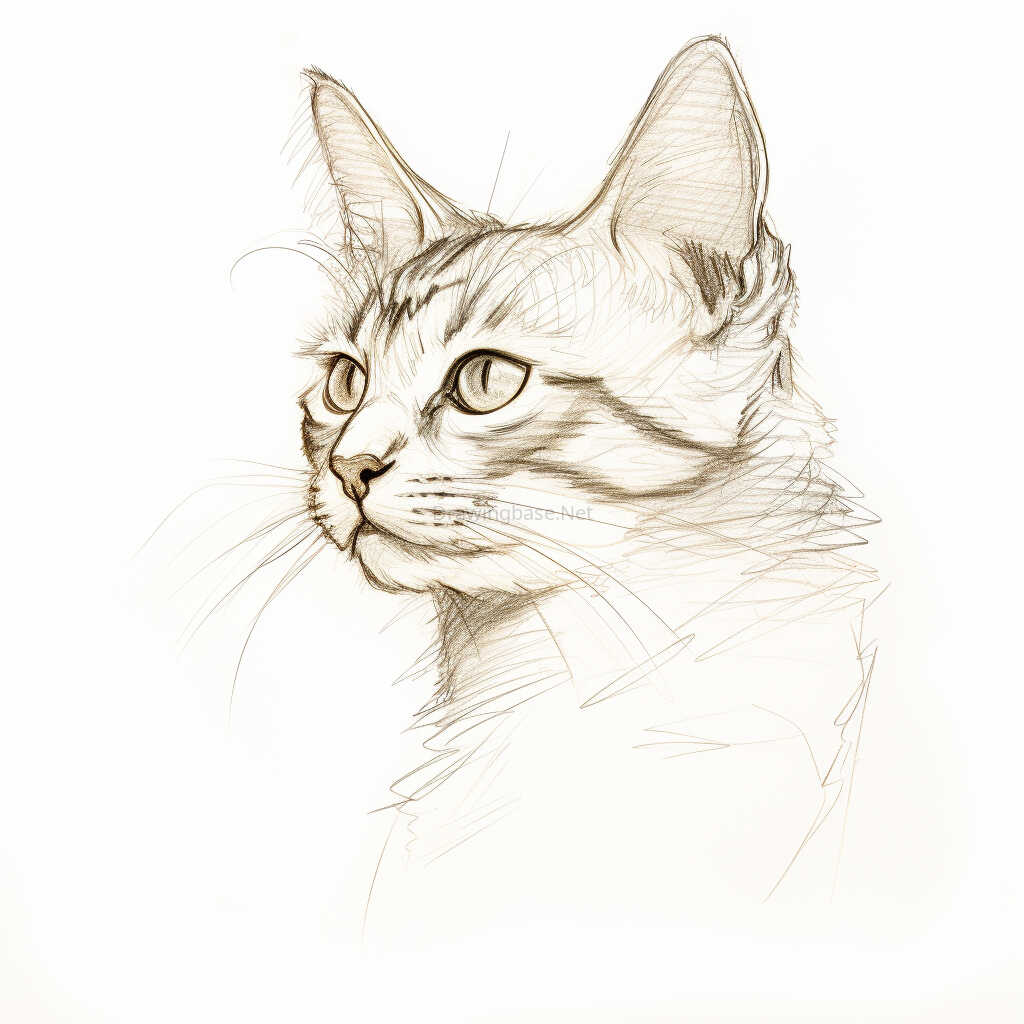 cat drawing base drawingbase.net